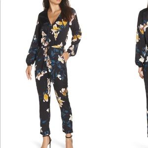 Knot sisters Josie floral satin jumpsuit